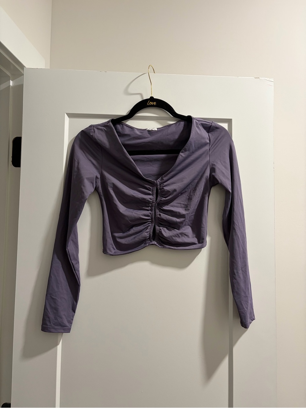 Garage Purple Ruched Cutout Going Out Top Size S
